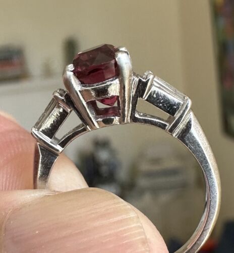 A Superb Art Deco Unheated No Heat Burma Red Spinel & Diamond Ring