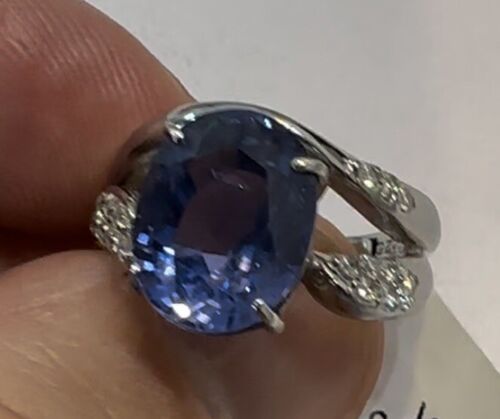 Wonderful Value 7.76ct Blue Sapphire & Diamond Ring