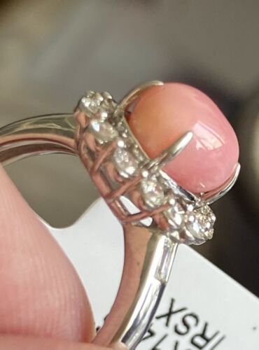 3.03ct Conch Pearl & Diamond Platinum Ring