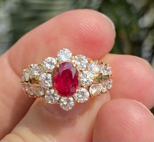 A Magnificent Unheated Burma 1.09ct Pigeon’s Blood Ruby Ring