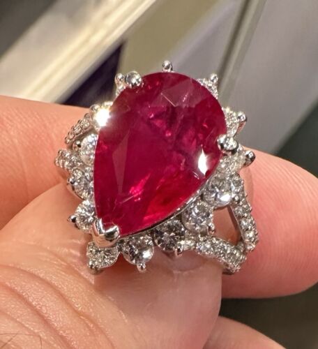 A Sensational 6.04ct Ruby & Diamond Platinum Ring