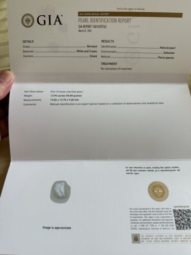 A Superb 13.95ct Natural Pearl & GIA Certificate