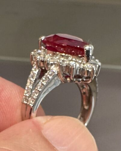 A Sensational 6.04ct Ruby & Diamond Platinum Ring