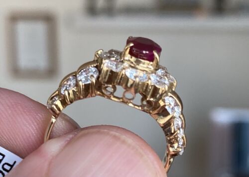A Magnificent Unheated Burma 1.09ct Pigeon’s Blood Ruby Ring