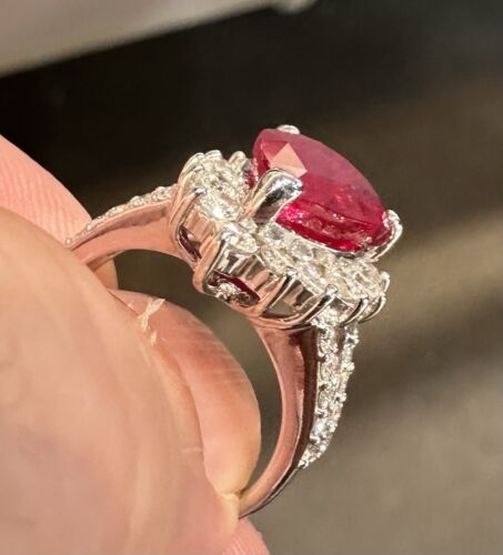 A Sensational 6.04ct Ruby & Diamond Platinum Ring
