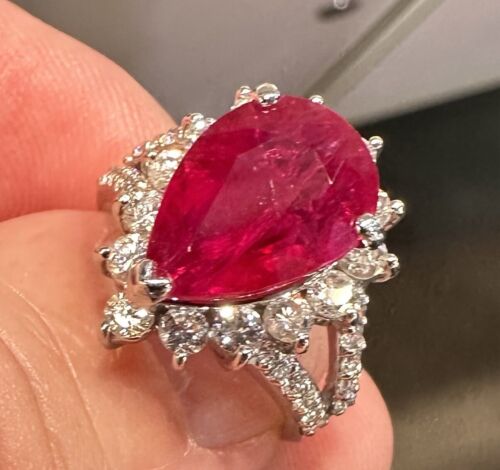 A Sensational 6.04ct Ruby & Diamond Platinum Ring