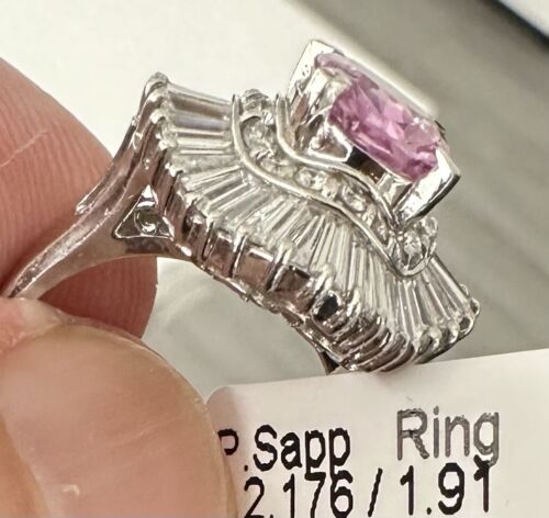 Superb 2.17ct Pink Sapphire & Diamond Ring