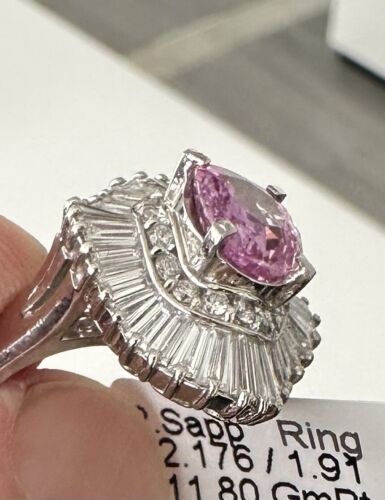 Superb 2.17ct Pink Sapphire & Diamond Ring