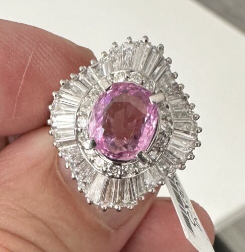 Superb 2.17ct Pink Sapphire & Diamond Ring