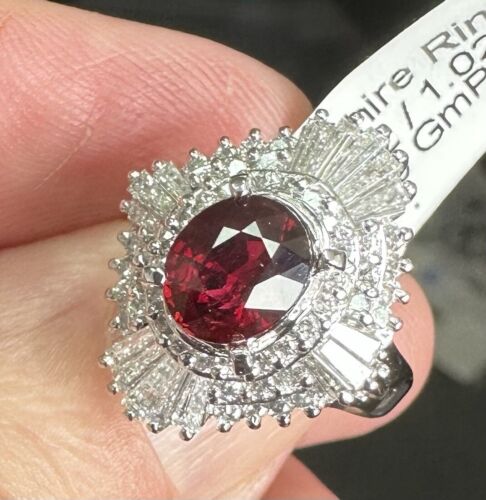 Stunning Unheated No Heat 1.71ct Pigeon’s Blood Ruby Ring AIGS Cert