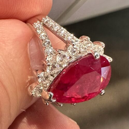 A Sensational 6.04ct Ruby & Diamond Platinum Ring