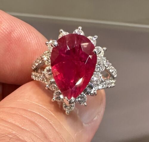 A Sensational 6.04ct Ruby & Diamond Platinum Ring