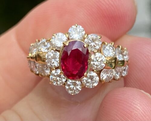 A Magnificent Unheated Burma 1.09ct Pigeon’s Blood Ruby Ring