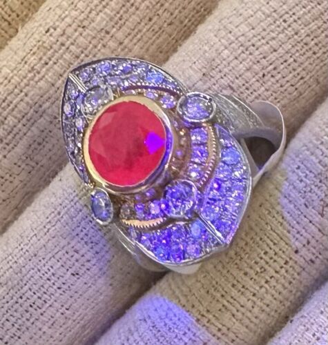 An Immense 2.40ct Burma Ruby & Diamond Ring
