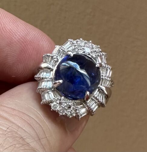 Superb Unheated Burma 7.63ct Cornflower Blue Sapphire & Dia Ring AIGS