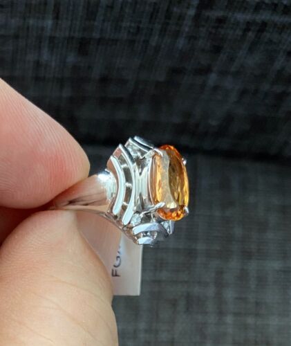 Magnificent Estate 3.03ct Brazilian Imperial Topaz Platinum & Dia Ring