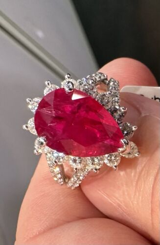 A Sensational 6.04ct Ruby & Diamond Platinum Ring