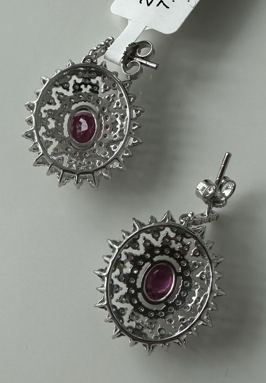 Two Superb Unheated No Heat 2.12ct Burma Burmese Ruby Pendants / Earrings & Certs