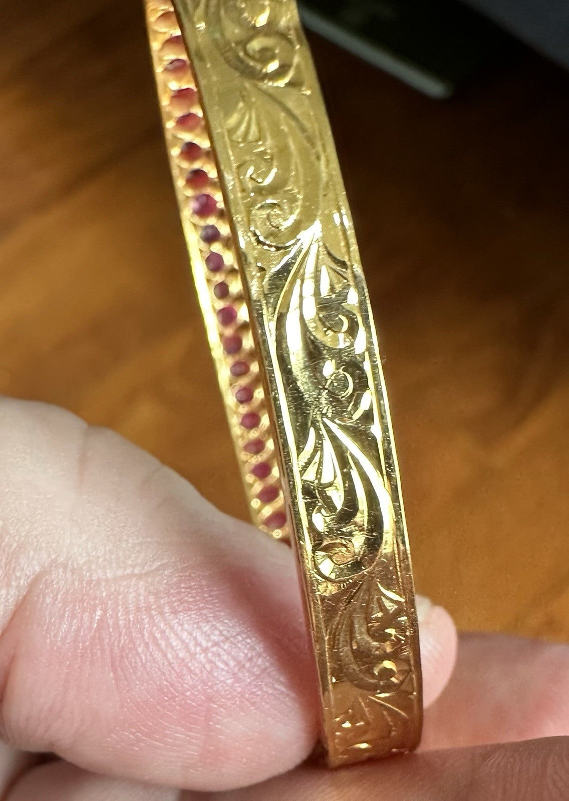 A Stunning Estate Unheated Burma Ruby Bangle Bracelet