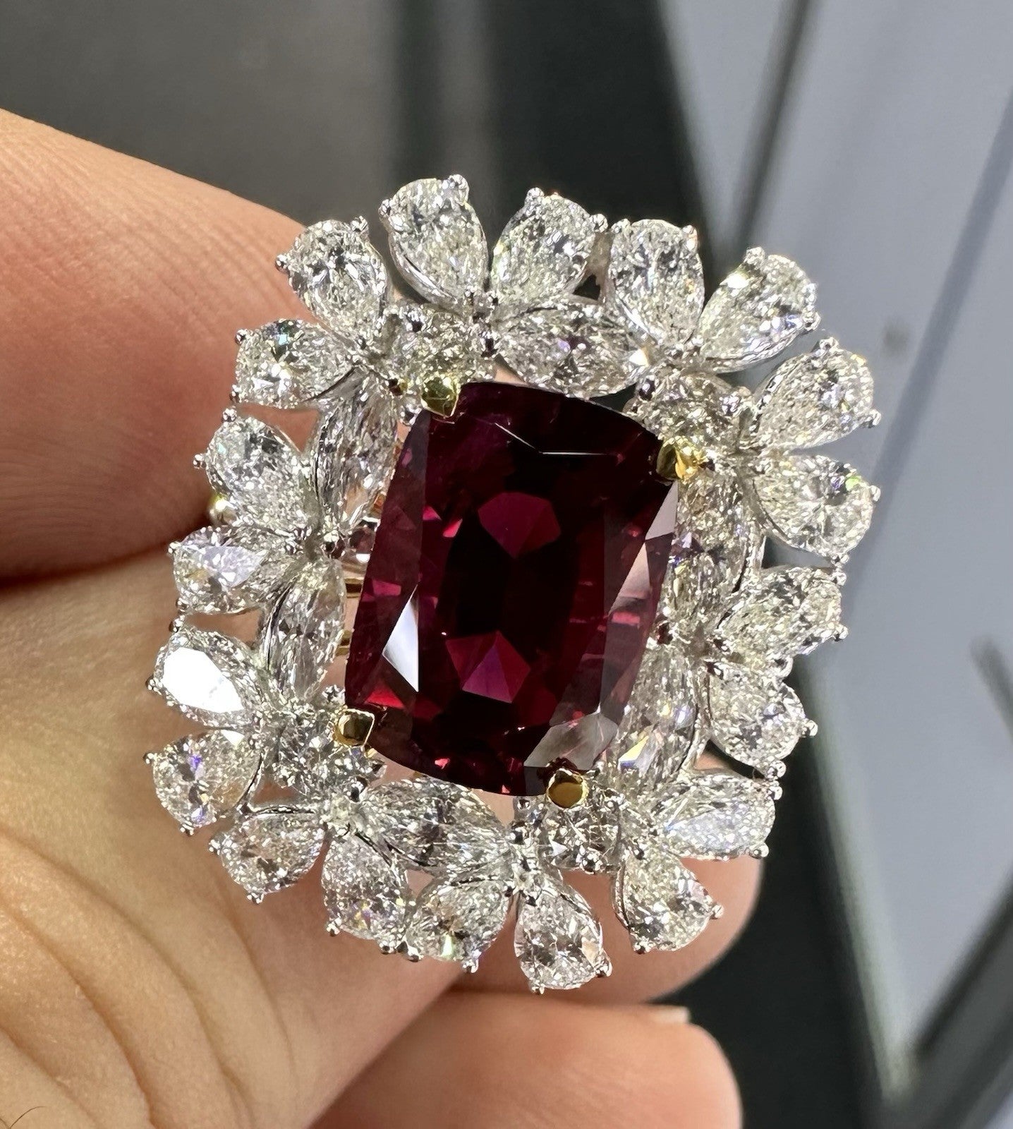 A Sensational Unheated No Heat 5.07ct Thai Ruby Ring GIA