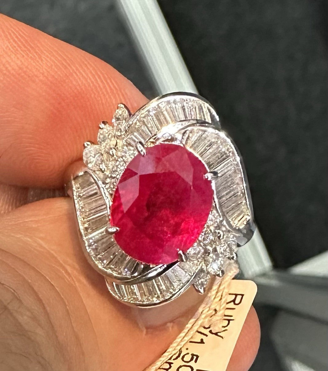 An Immense 6.02ct Burma Ruby & Diamond Ring GIA