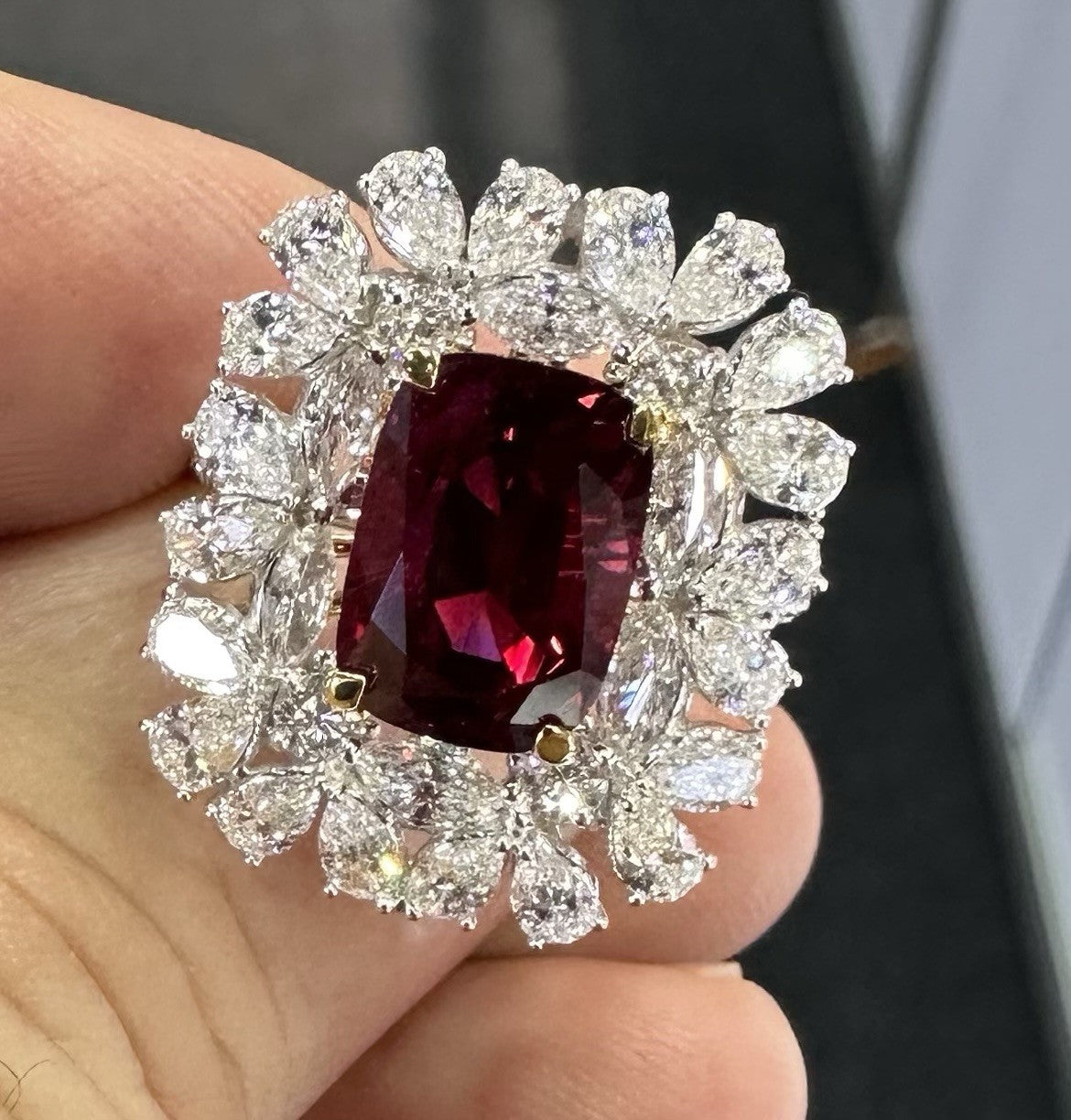 A Sensational Unheated No Heat 5.07ct Thai Ruby Ring GIA