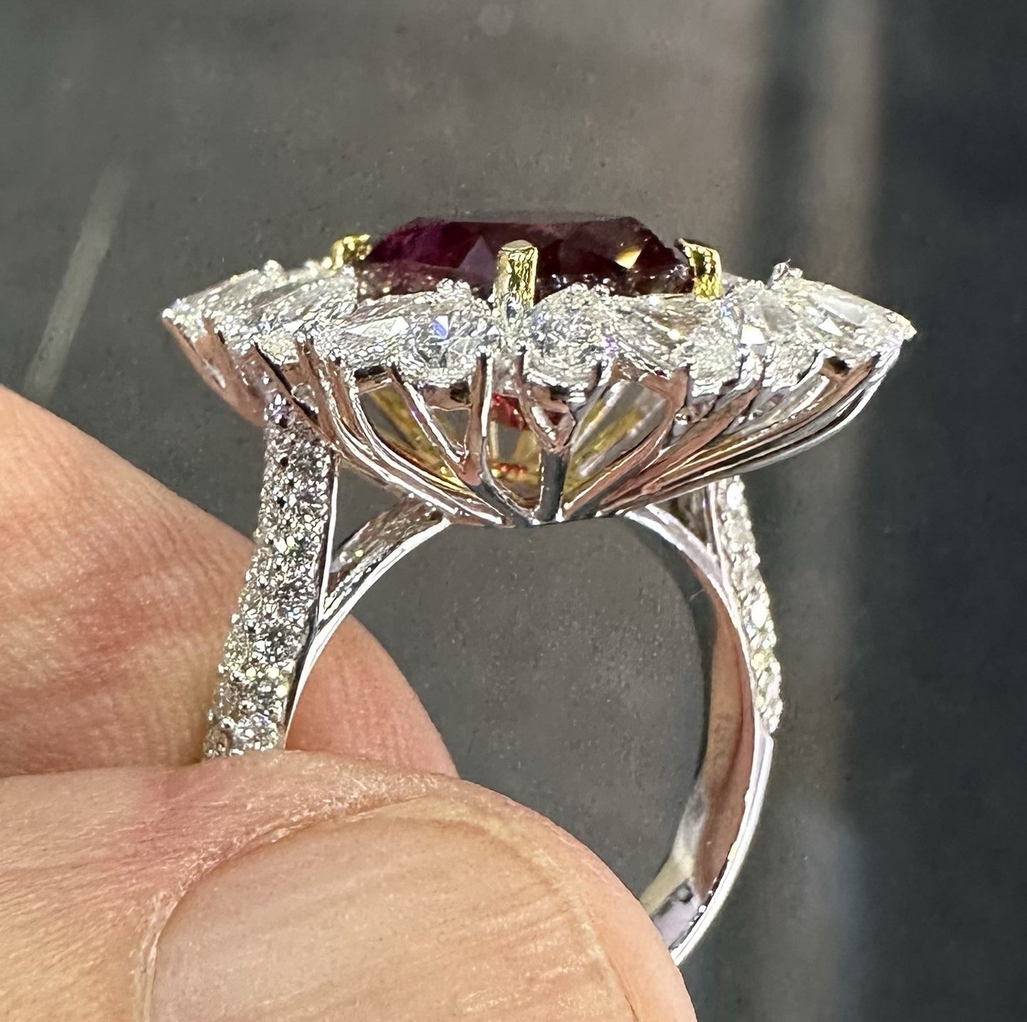 A Sensational Unheated No Heat 5.07ct Thai Ruby Ring GIA