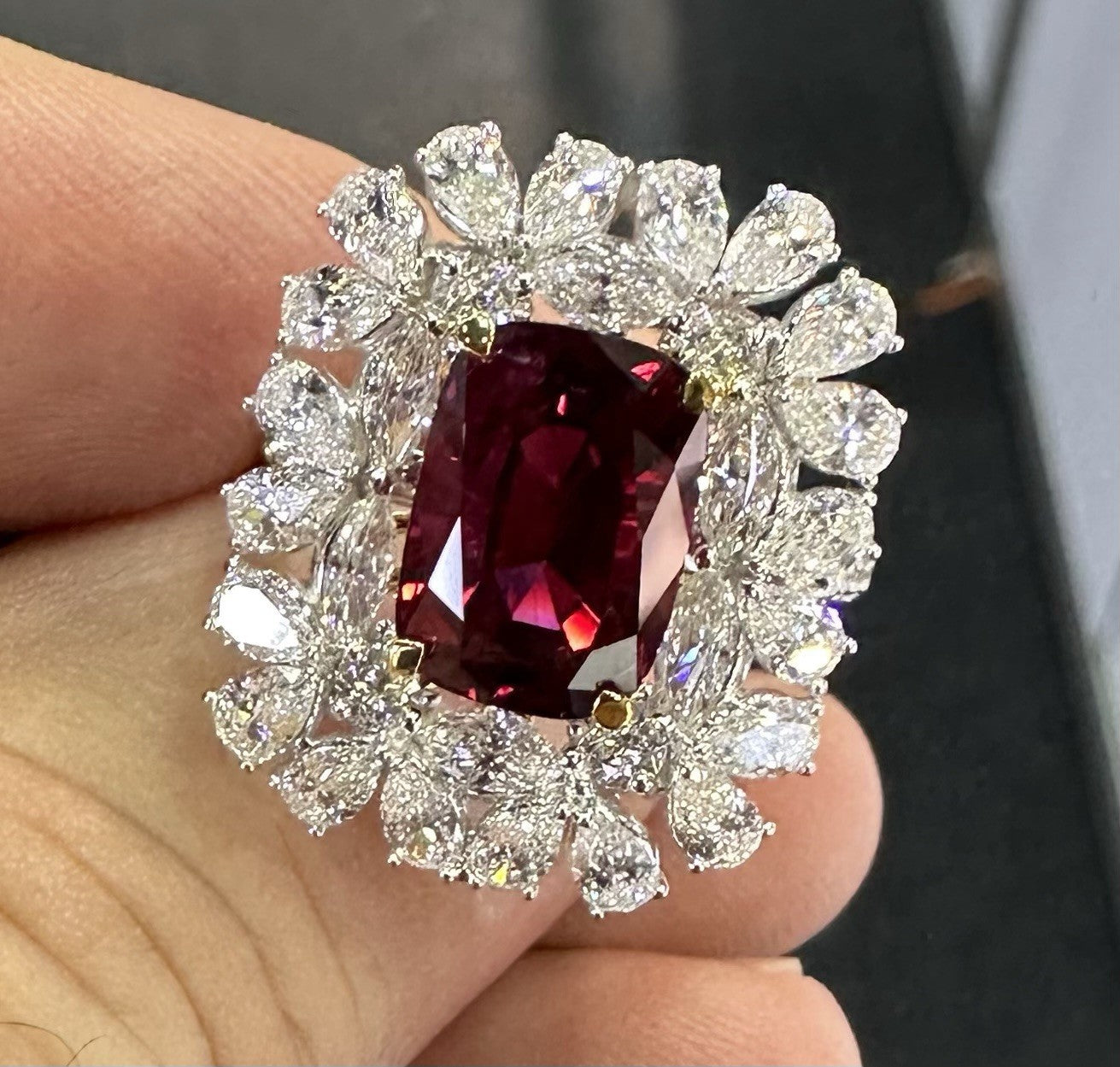 A Sensational Unheated No Heat 5.07ct Thai Ruby Ring GIA
