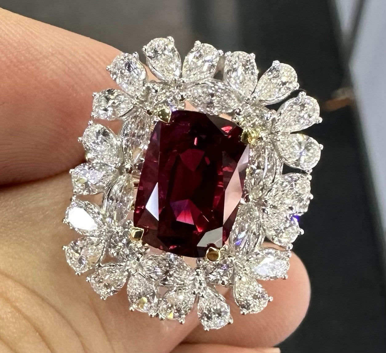 A Sensational Unheated No Heat 5.07ct Thai Ruby Ring GIA