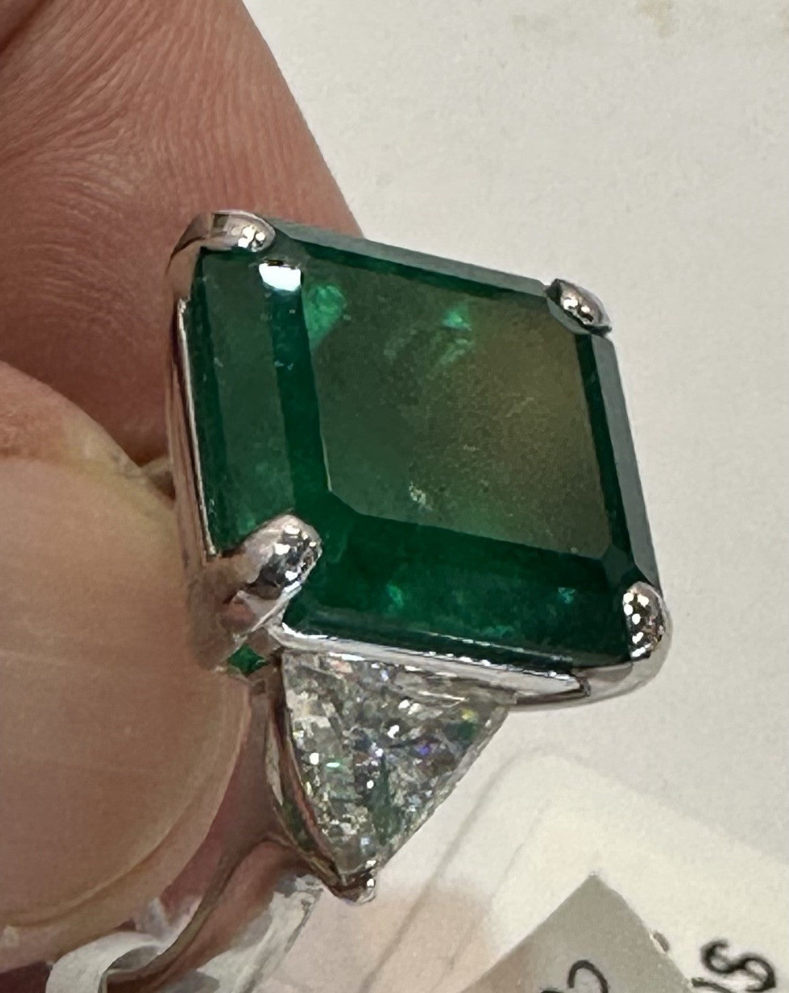 A Magnificent 12.86ct Muzo Colombia Emerald & Diamond Ring GRS