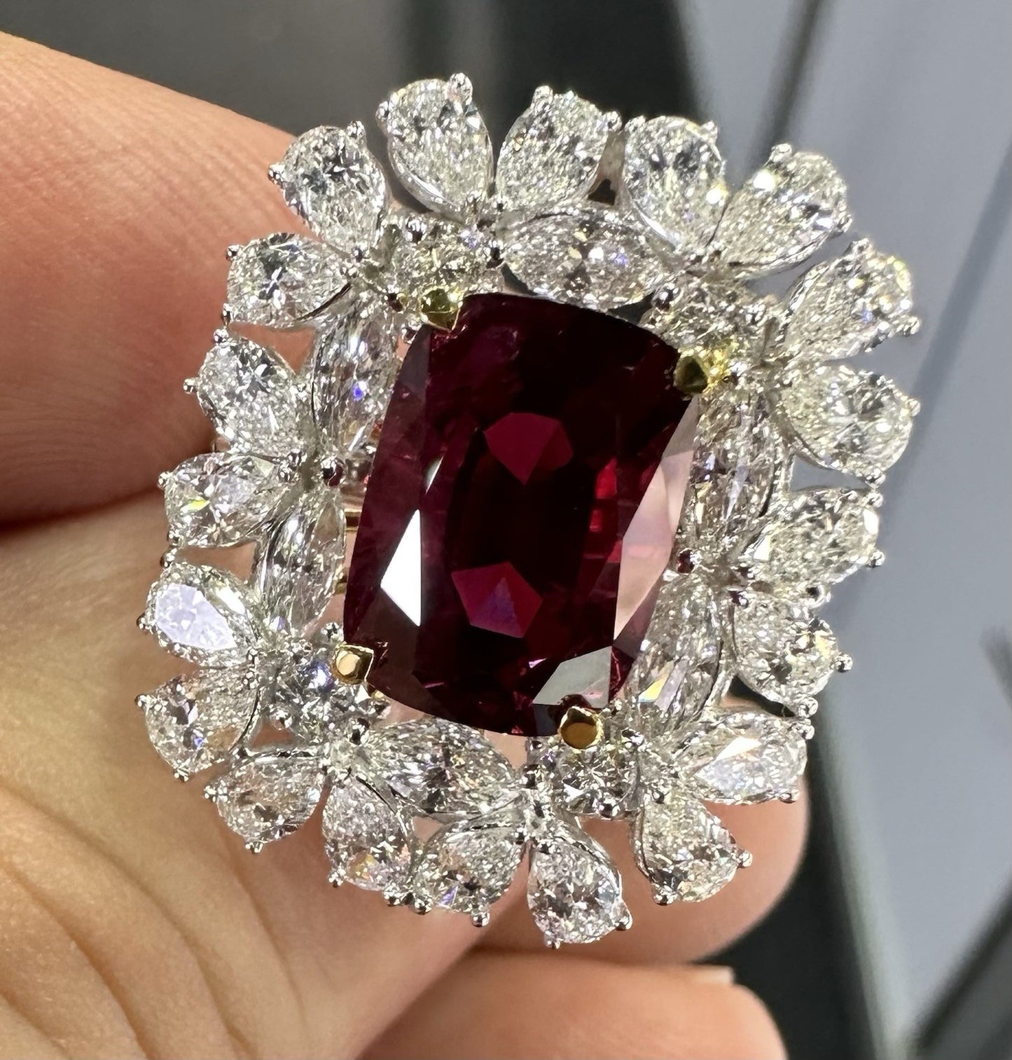 A Sensational Unheated No Heat 5.07ct Thai Ruby Ring GIA