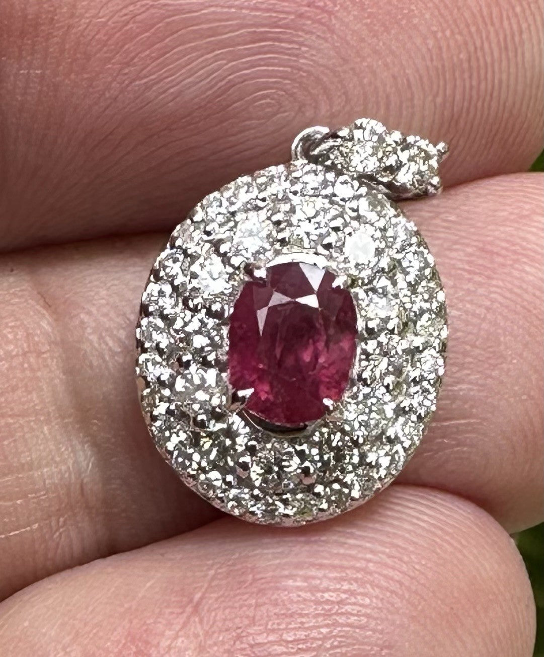 A Superb Unheated No Heat 1.21ct Burma Ruby & Diamond Pendant & GIA Certificate