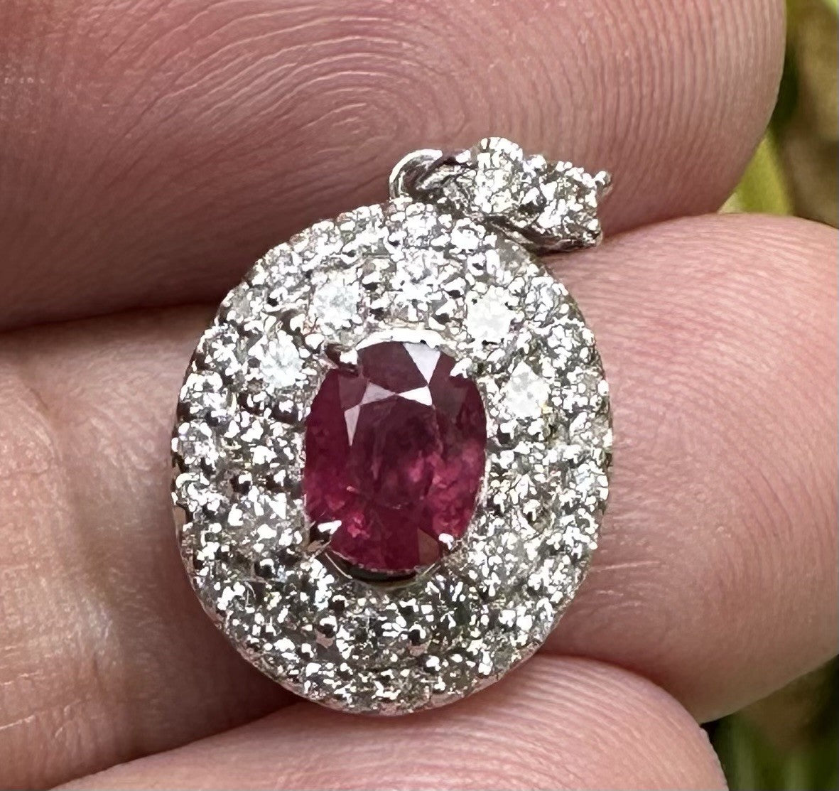 A Superb Unheated No Heat 1.21ct Burma Ruby & Diamond Pendant & GIA Certificate