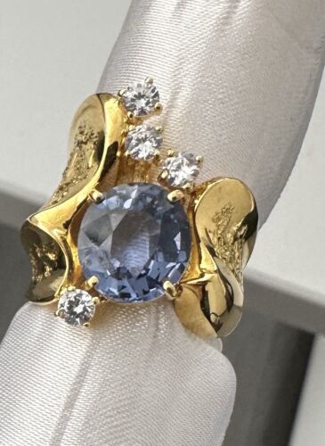 Delightful 3.70ct Unheated No Heat Blue Spinel Ring