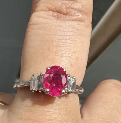 A Superb Unheated No Heat 1.73ct Burma Ruby & Diamond Ring GRS Cert