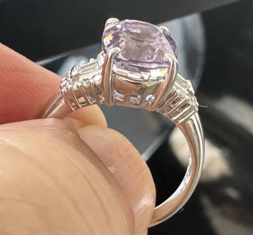 Sensational Unheated No Heat 6.60ct Lilac Sapphire & Diamond Ring GIA