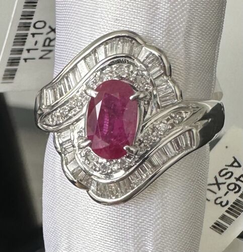 Exquisite 1.33ct Thai Ruby & Diamond Platinum Ring