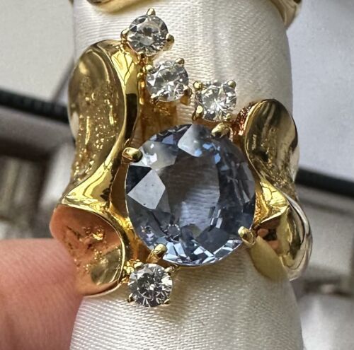 Delightful 3.70ct Unheated No Heat Blue Spinel Ring