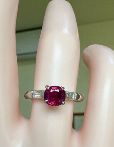 An Exceptional Unheated No Heat 1.09ct Art Deco Burma Ruby Ring GIA