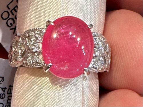 A Gorgeous 4.99ct Burmese Burma Ruby & Diamond Platinum Ring