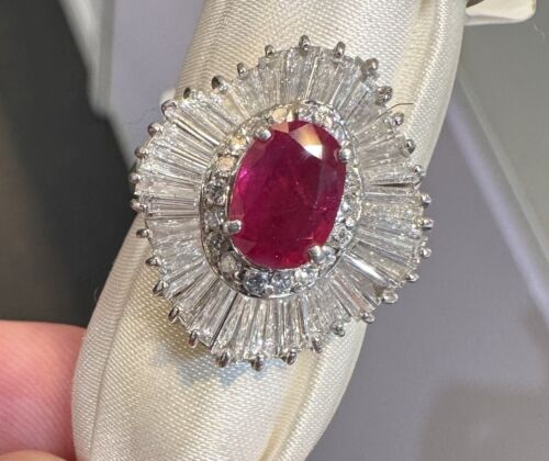 Sensational 2.04ct Ruby & Diamond Platinum Ring