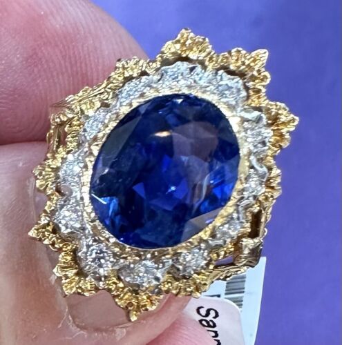 Magnificent Unheated No Heat 6.83ct Blue Sapphire Ring GIA Cert