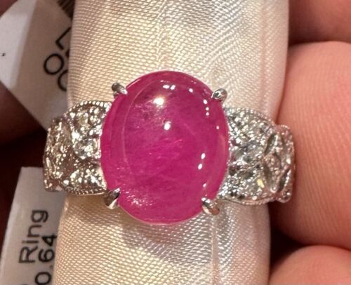 A Gorgeous 4.99ct Burmese Burma Ruby & Diamond Platinum Ring