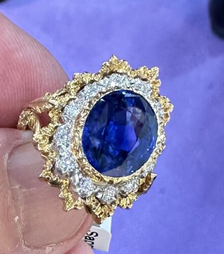 Magnificent Unheated No Heat 6.83ct Blue Sapphire Ring GIA Cert