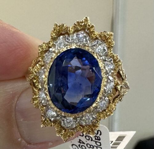 Magnificent Unheated No Heat 6.83ct Blue Sapphire Ring GIA Cert