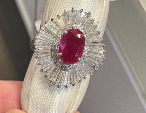 Sensational 2.04ct Ruby & Diamond Platinum Ring