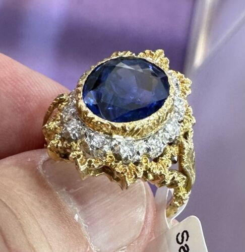 Magnificent Unheated No Heat 6.83ct Blue Sapphire Ring GIA Cert