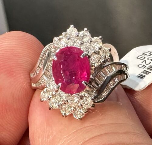 Sensational 2.04ct Ruby & Diamond Platinum Ring