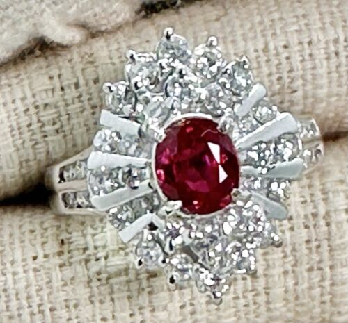 A Magnificent Unheated Burma 1.36ct Pigeon’s Blood Ruby & Dia Ring GRS