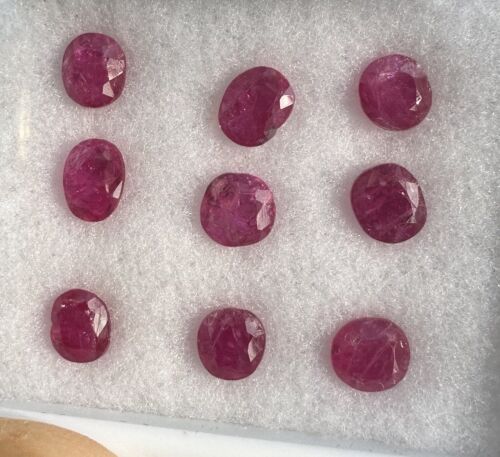 Closeout Unheated No Heat 9pc 8.46ct Burma Ruby Parcel